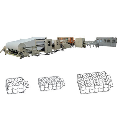 সম্পূর্ণ স্বয়ংক্রিয় 48 রোলস বান্ডেল প্যাকিং ছোট টয়লেট পেপার রান্নাঘর তোয়ালে রোল মেশিন উত্পাদন লাইন দক্ষিণ আমেরিকার টিস্যু কাগজ ব্যবসার জন্য